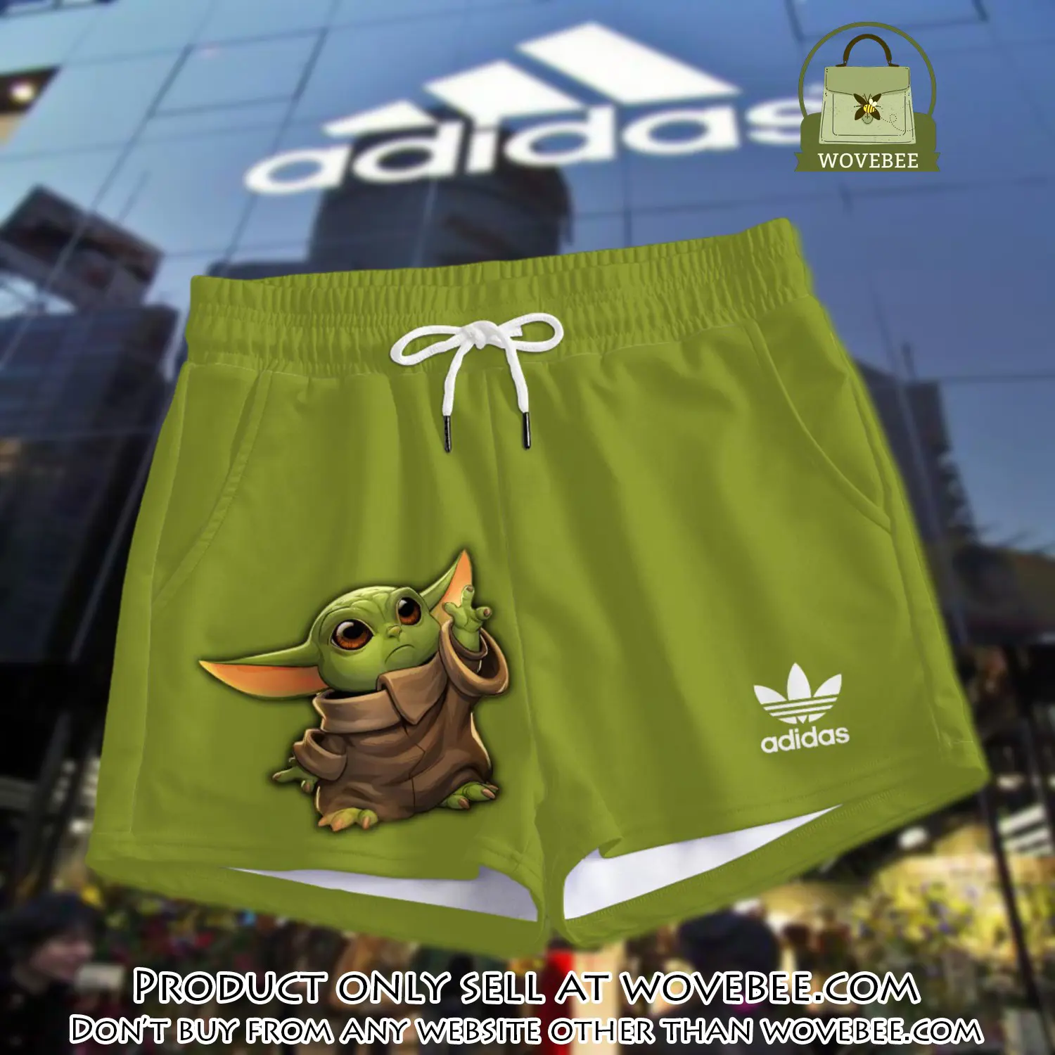 Premium baby yoda in adidas women shorts lady beach shorts wms1076 wvb1413720